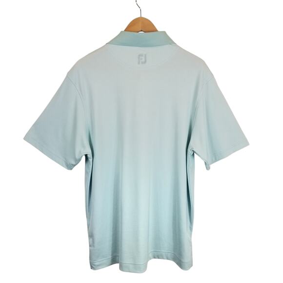FootJoy Men's Golf Activewear Casual Polo Shirt Ice Blue Size Medium - Picture 2 of 7